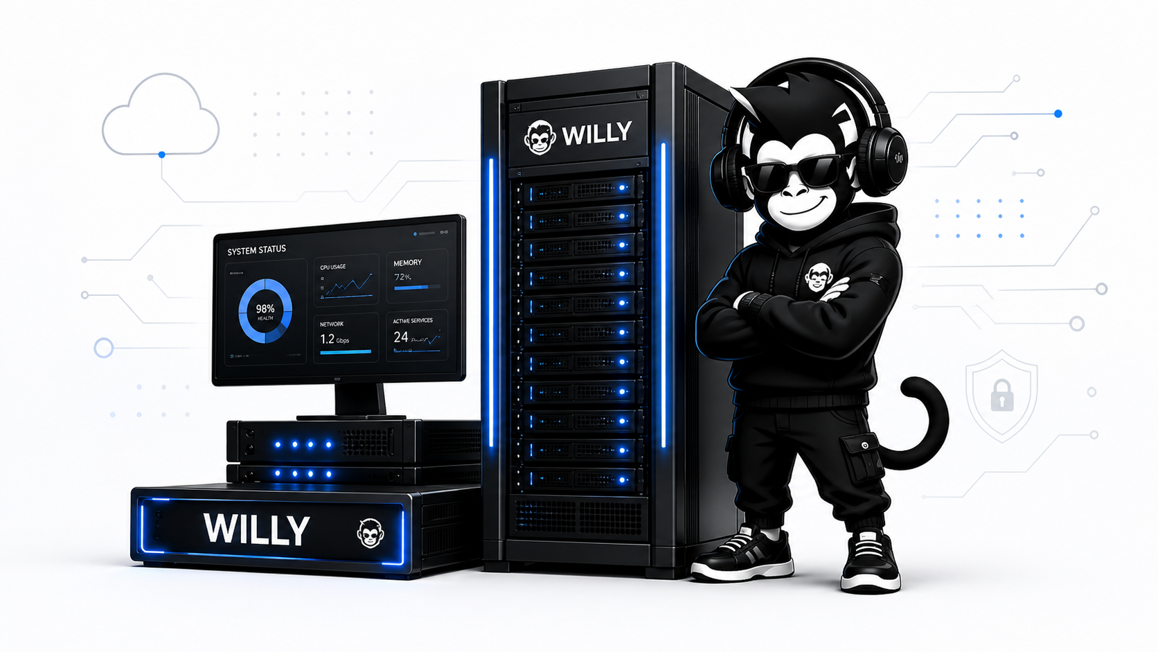 Ilustración de Willy, servidor tecnológico de AsesorTecnologico.es